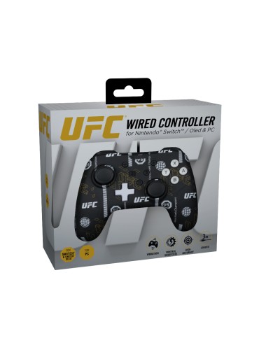 Pad Konix UFC Black and White do Nintendo Switch, PC Przewodowy