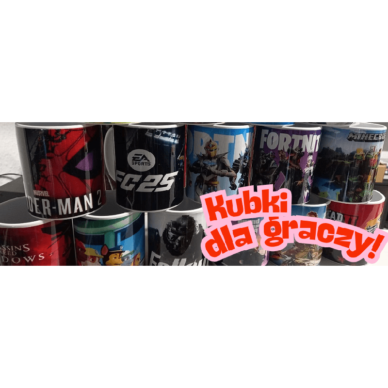 Kubek gracza z grafiką w motywie gier - różne wzory (nowy)